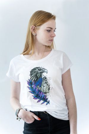 Trendly bavlněné eco tričko orlí žena