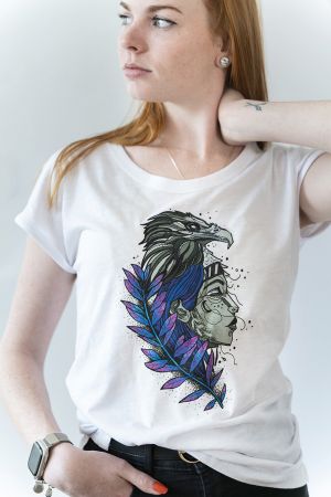 Bavlněné eco tričko orlí žena