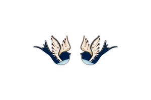 Rebel Skin Earrings 'Blue Bird'