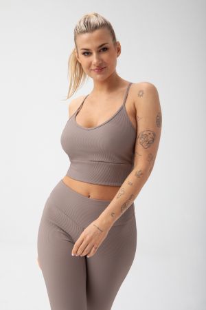 FeelJ Premium Top Ribbed Push up Mocca